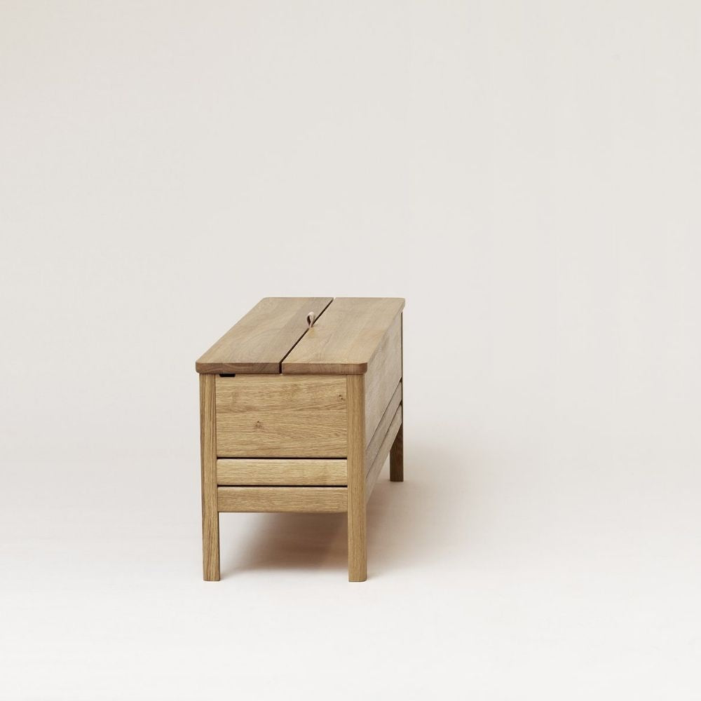 A Line Oak Storage Bench by Form & Refine