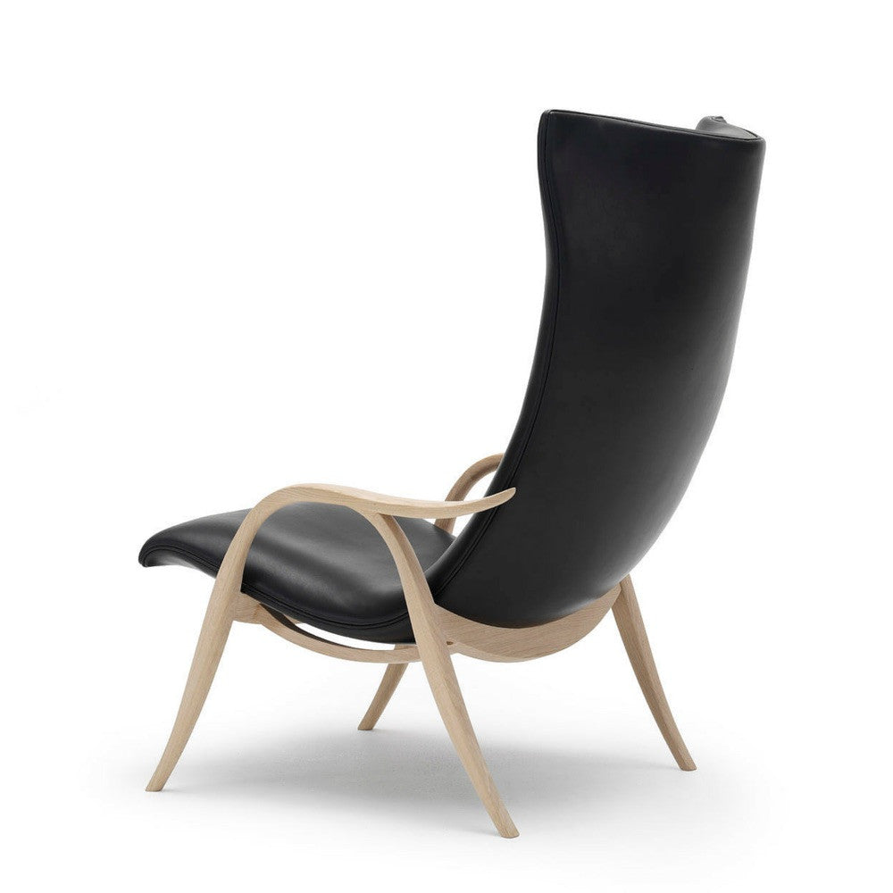 Frits Henningsen Signature Chair Black Leather Oak Frame Back Carl Hansen and Son