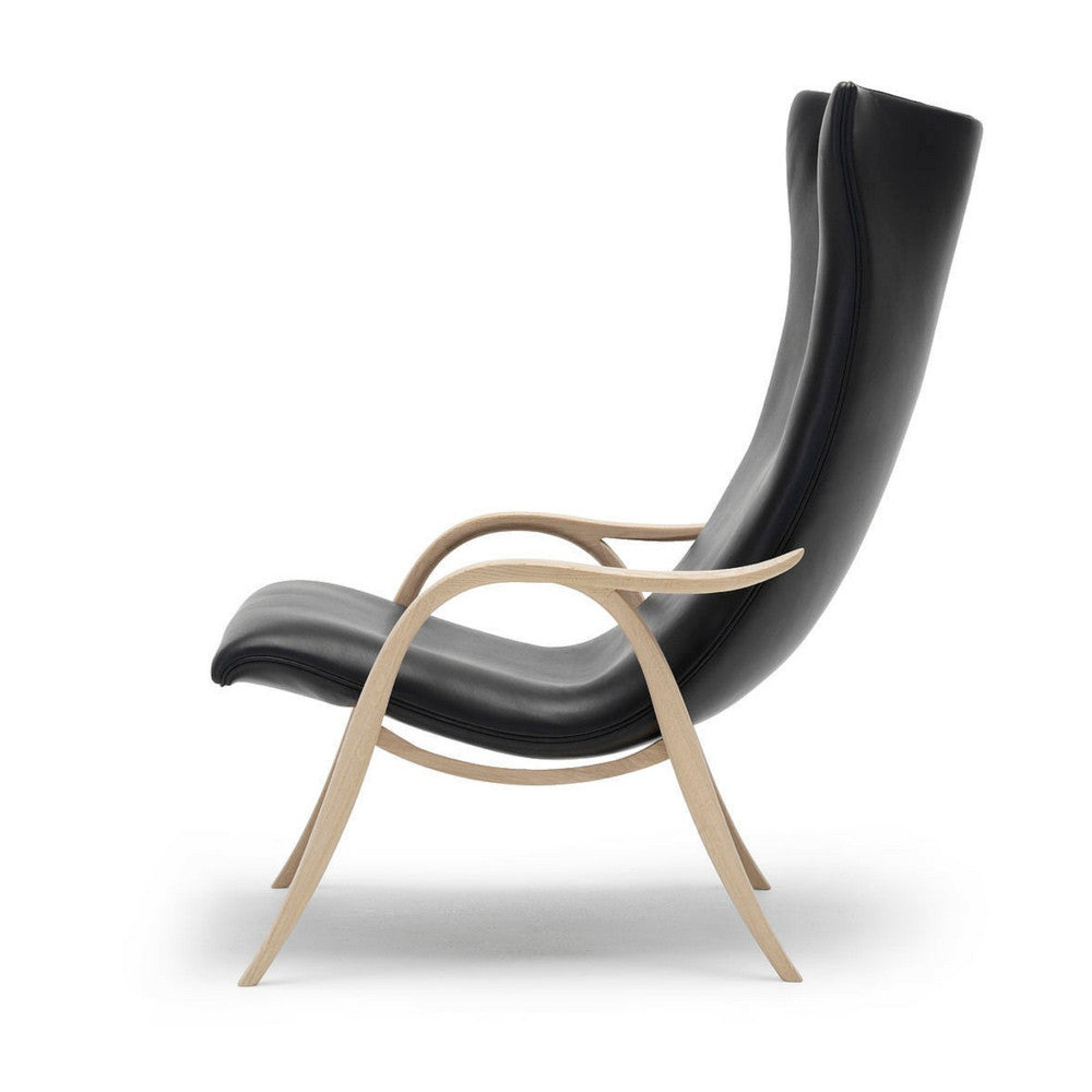 Frits Henningsen Signature Chair Black Leather Oak Frame Side Carl Hansen and Son