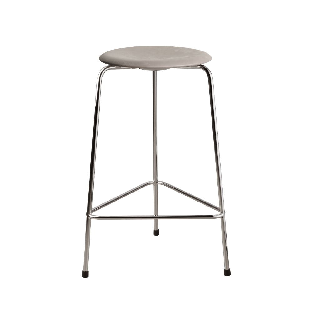 Lava Grey Nubuck Leather High Dot Stool