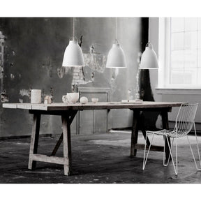 Fritz Hansen Caravaggio Pendant Lights  by Cecilie Manz with Farm Table