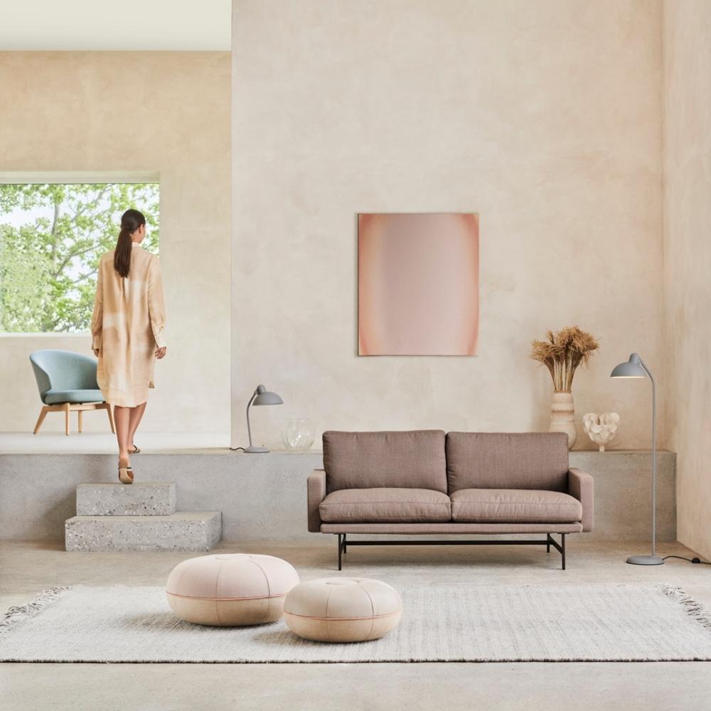 Fritz Hansen Cecilie Manz Poufs in room with Lissoni Sofa