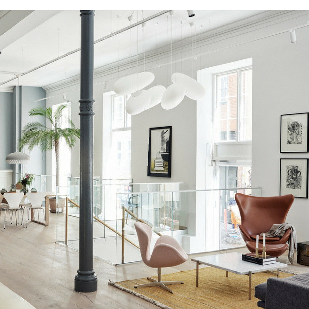 Fritz Hansen Swan and Egg Chairs in Copenhagen Showroom