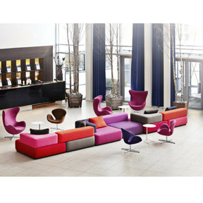 Fritz Hansen Egg Chairs with Swan Chairs and Piero Lissoni Alphabet Sofa in Hotel Skt Petri Lobby Copenhagen