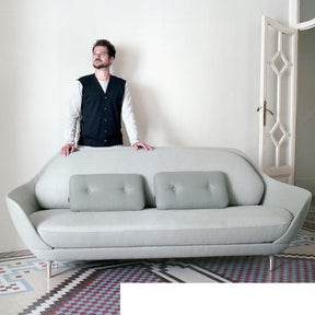 Jaime Hayon with Fritz Hansen Favn Sofa Light Grey in Room