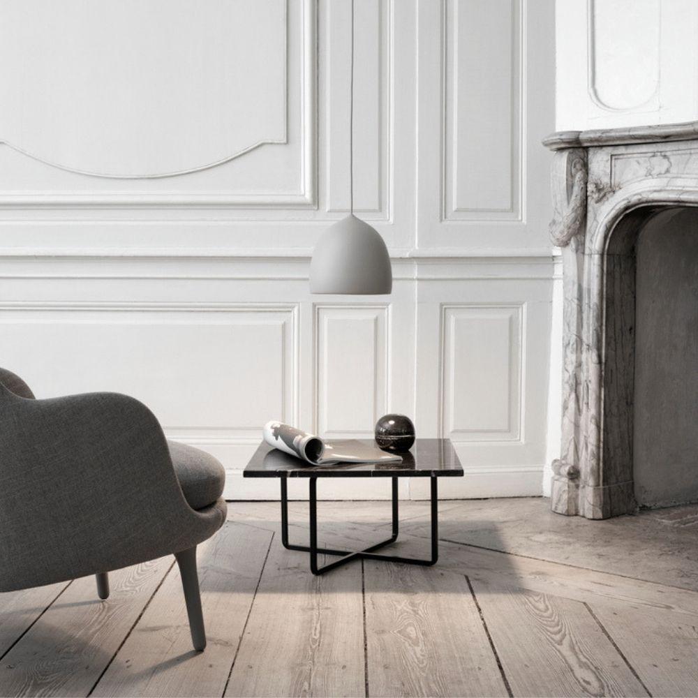 Fritz Hansen Gam Fratesi Suspence Pendant in living room with Jaime Hayon Fri Chair