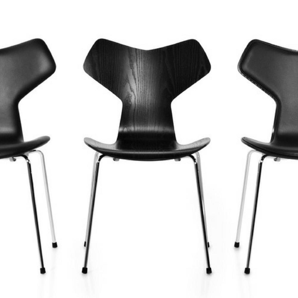 Fritz Hansen Grand Prix Chair with Metal Legs