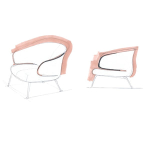 Fritz Hansen Let Chairs by Sebastian Herkner Original Design Sketches