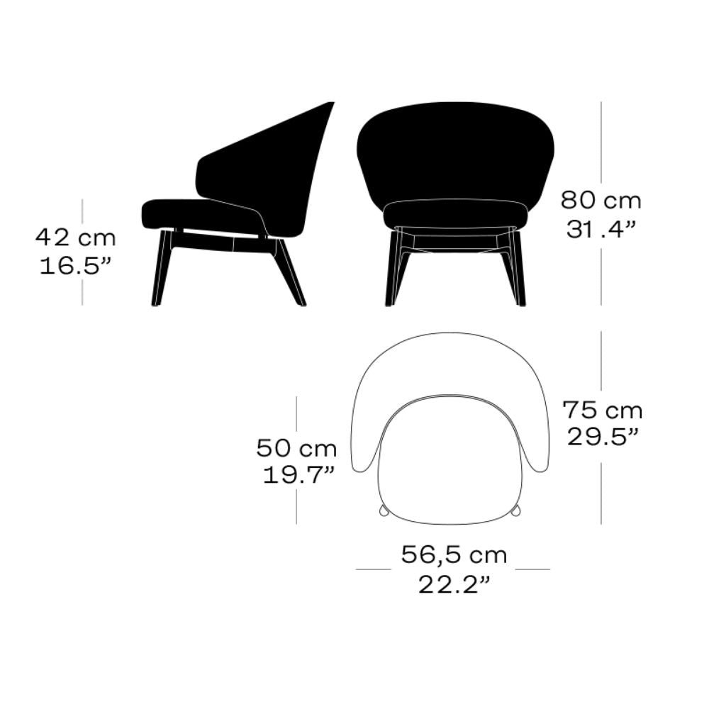 Fritz Hansen Let Chairs by Sebastian Herkner Dimensions