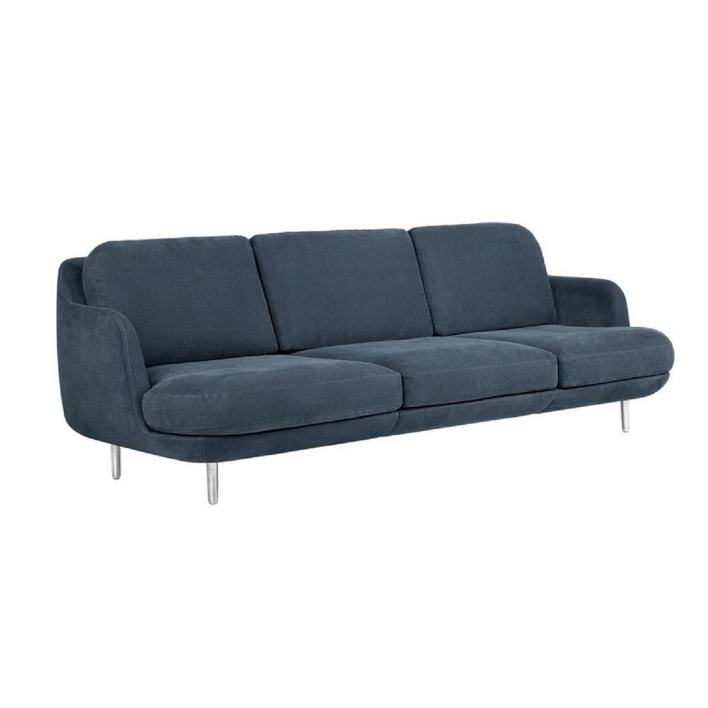 Fritz Hansen Lune Sofa by Jaime Hayon in Linara Blueberry Angled