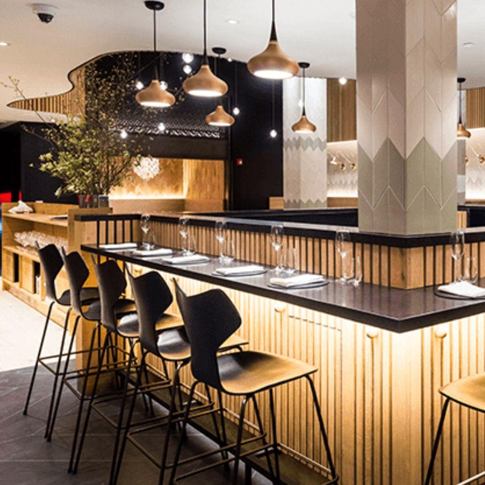 Fritz Hansen Orient Pendant Lights Copper in Agern Restaurant