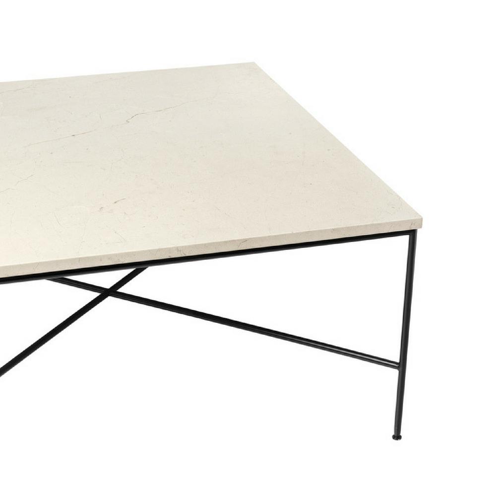 Fritz Hansen Paul McCobb Planner Coffee Table Square Cream Marble Detail