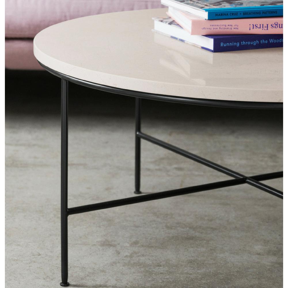 Fritz Hansen Paul McCobb Planner Coffee Table Round Cream Marble Detail