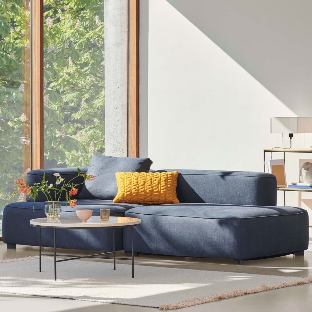 Fritz Hansen Paul McCobb Planner Coffee Table in room with Lissoni Alphabet Sofa