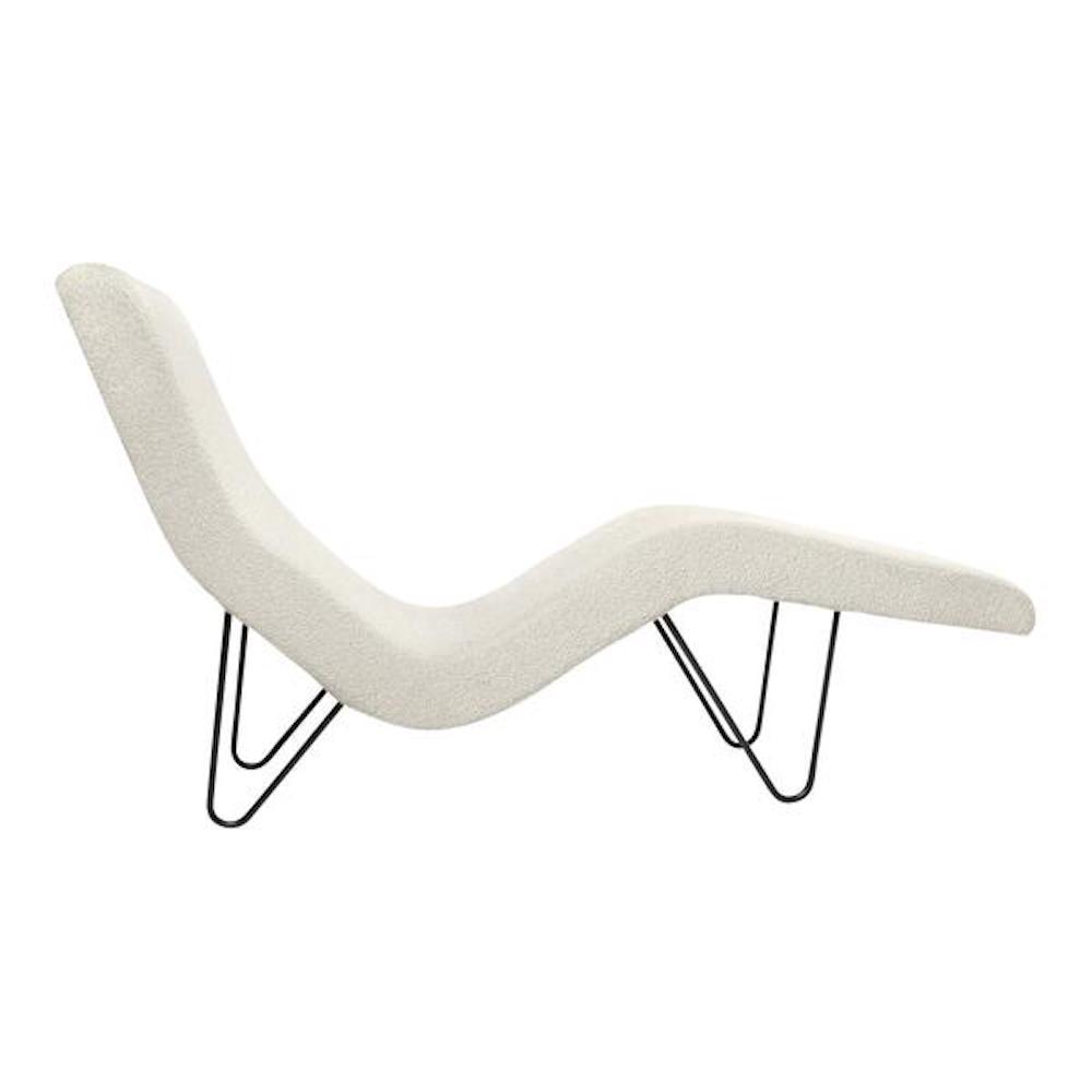 Greta Grossman Chaise Lounge by GUBI with Dedar Karakorum Ivory Col.0001 Fabric