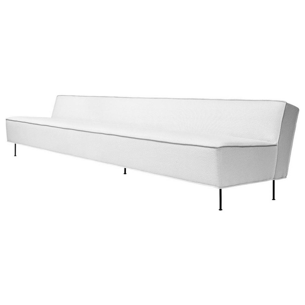 GUBI Modern Line Sofa by Greta Grossman in White Kvadrat Colline with Black Legs