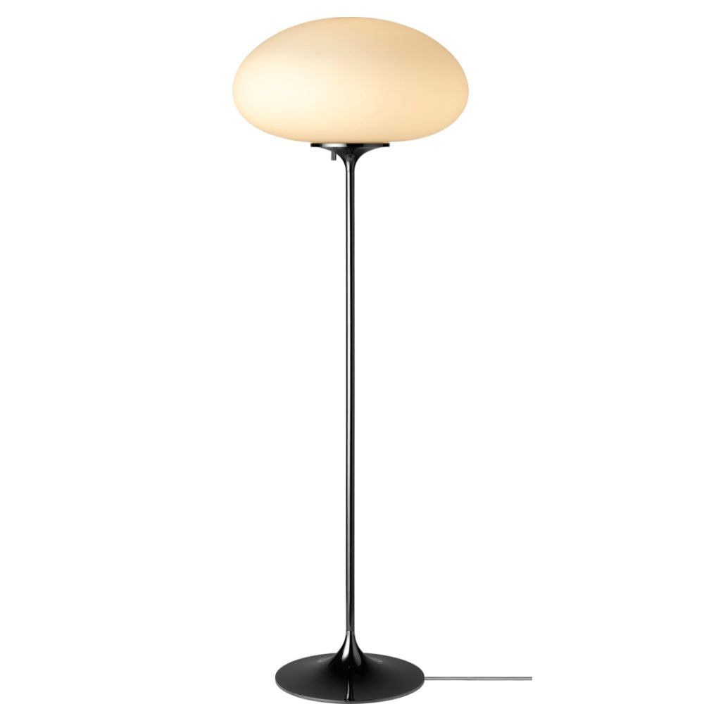 GUBI Stemlite Floor Lamp by Bill Curry Black Chrome Light On