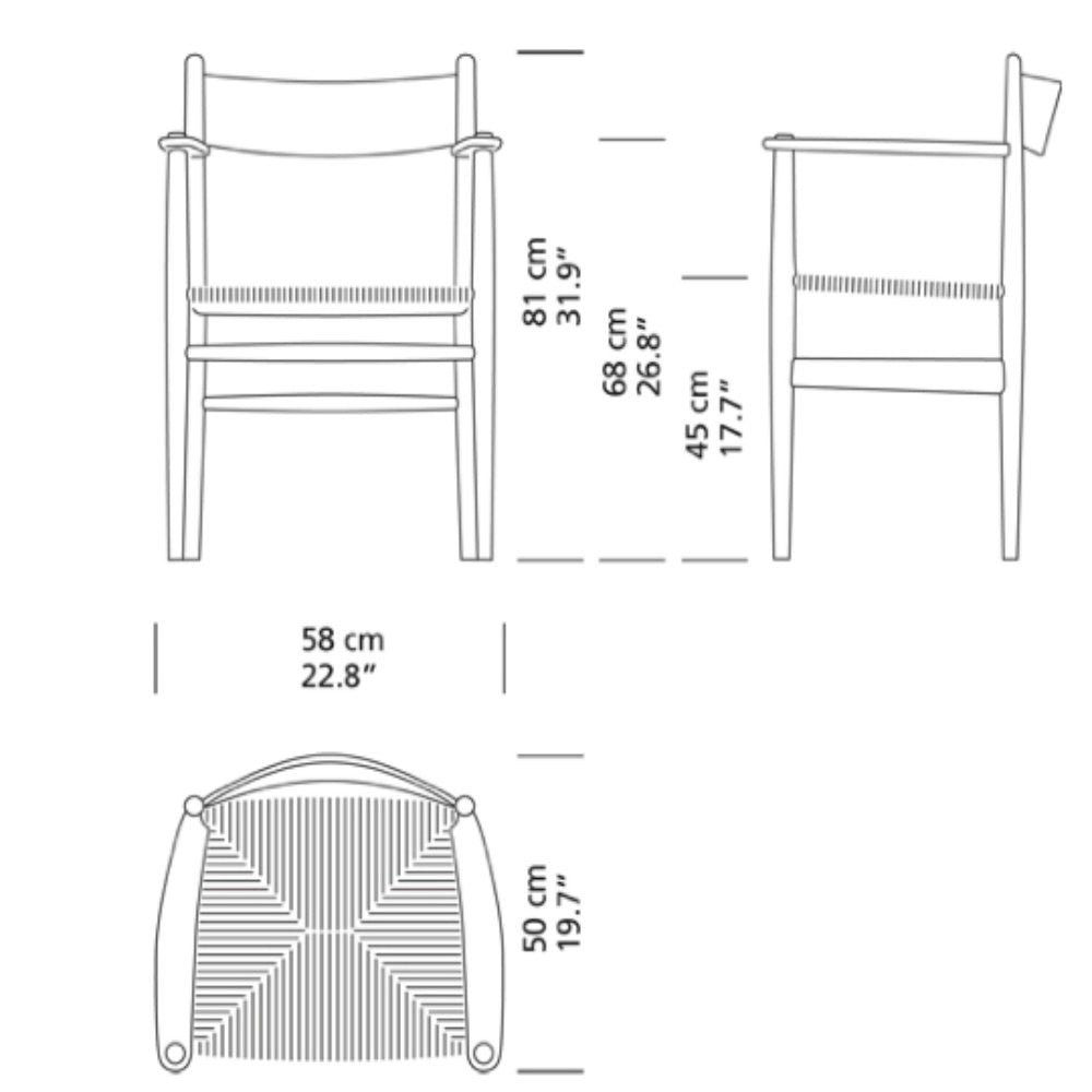 Hans Wegner CH37 Shaker Armchair Dimensions Carl Hansen & Son