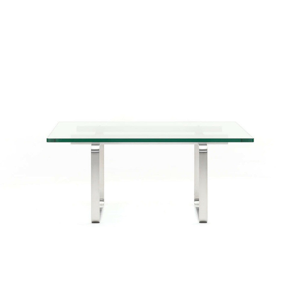 Wegner CH106 Glass and Stainless Steel Coffee Table Front Carl Hansen & Son