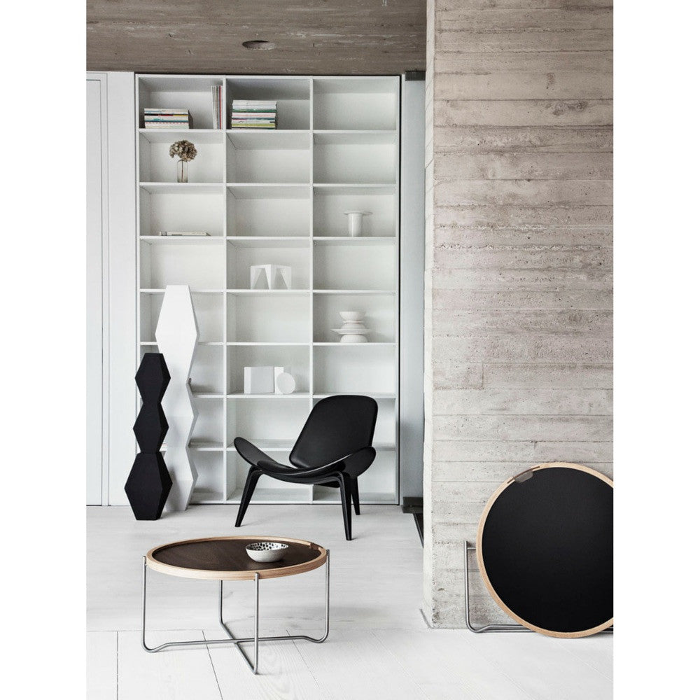 Wegner Tray Table Smoked Oak in Room with Shell Chair Carl Hansen & Son