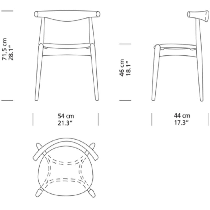 Hans Wegner Elbow Chair CH20 Dimensions Carl Hansen & Son