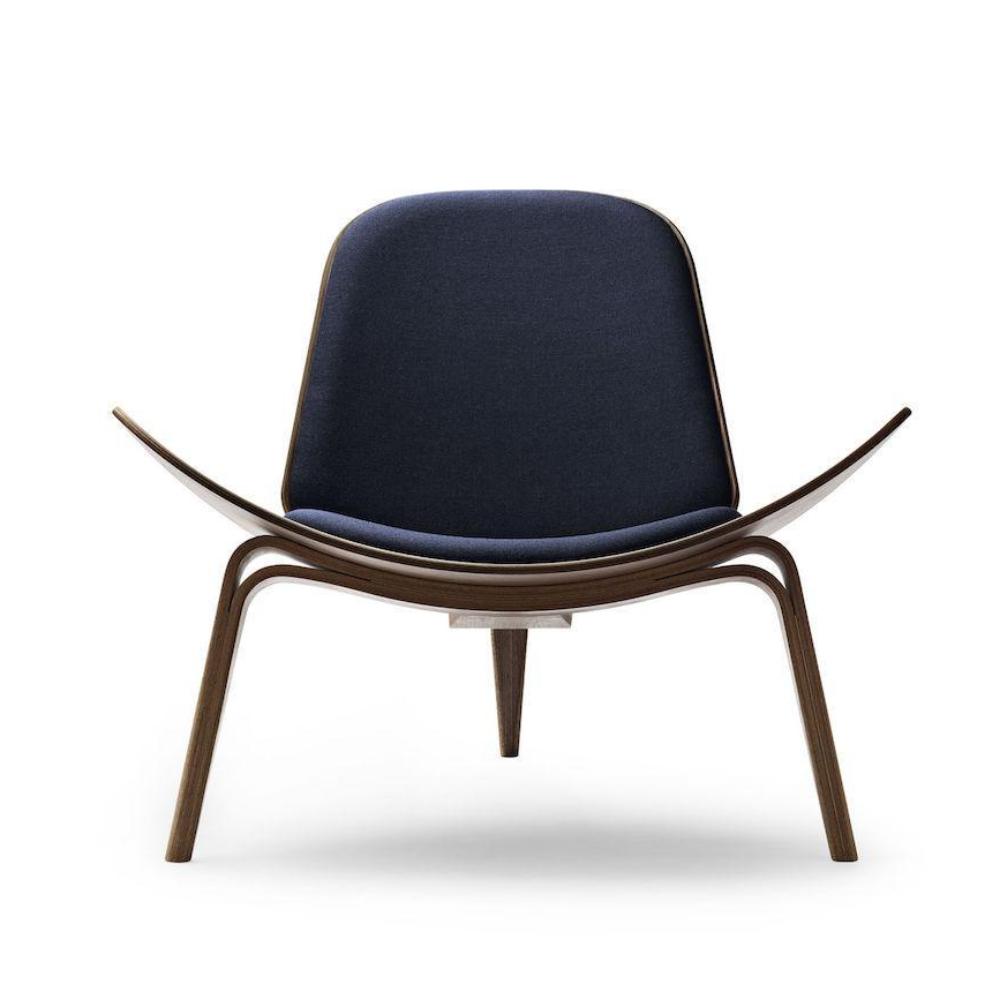 Wegner Shell Chair CH07 Walnut with Canvas 994 Carl Hansen and Son