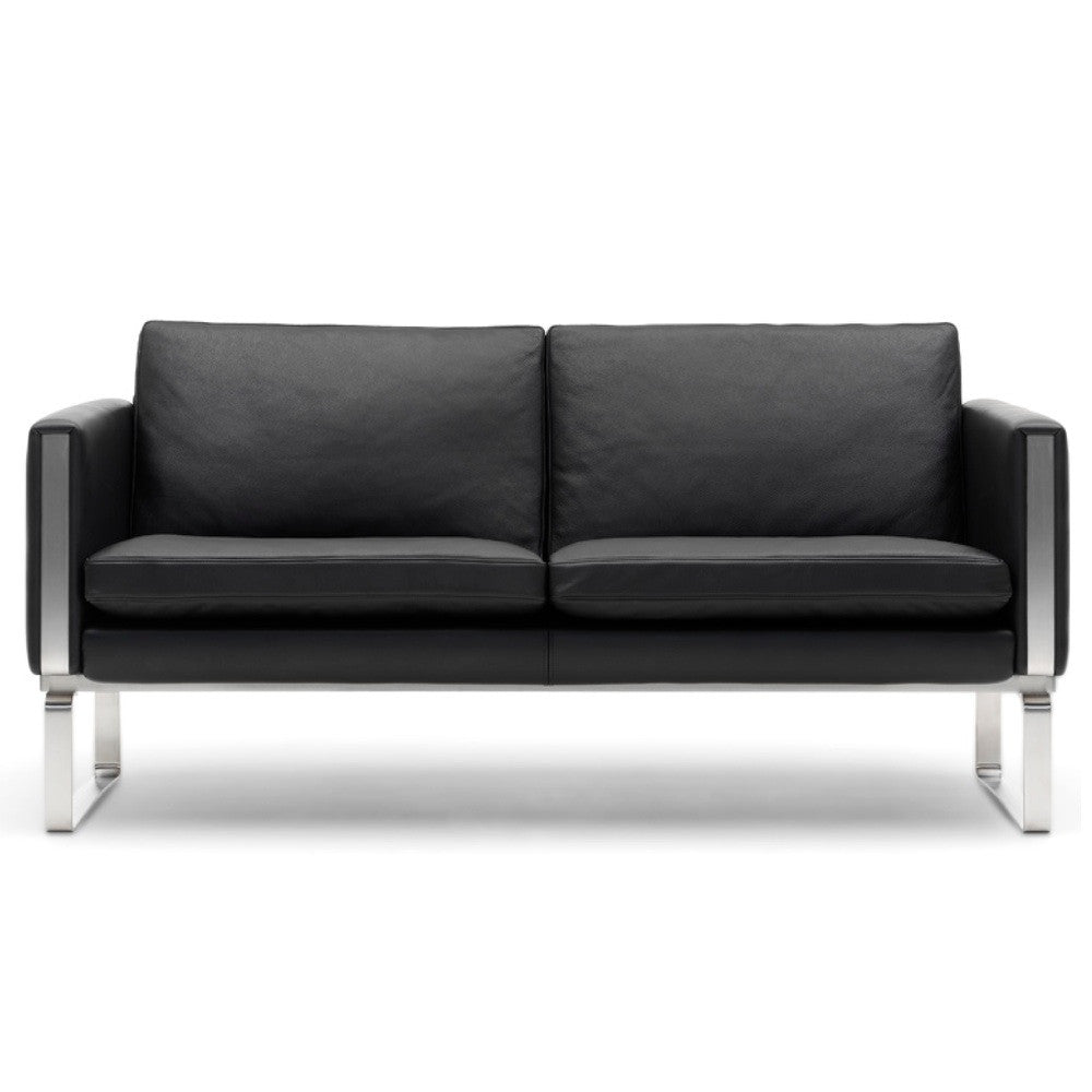 CH102 Sofa Black Leather Front Carl Hansen & Son