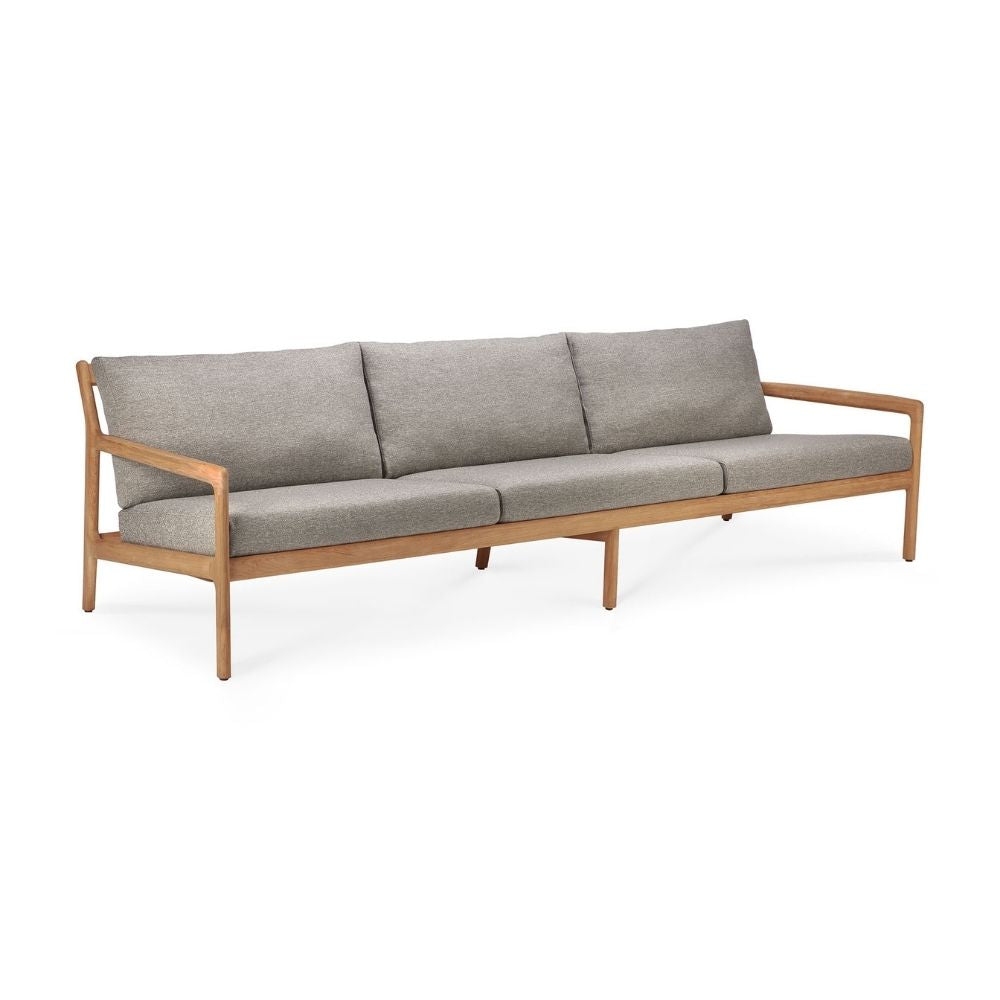 Ethnicraft Teak Jack Outdoor Sofa 3-Seat with Mocha Cushions