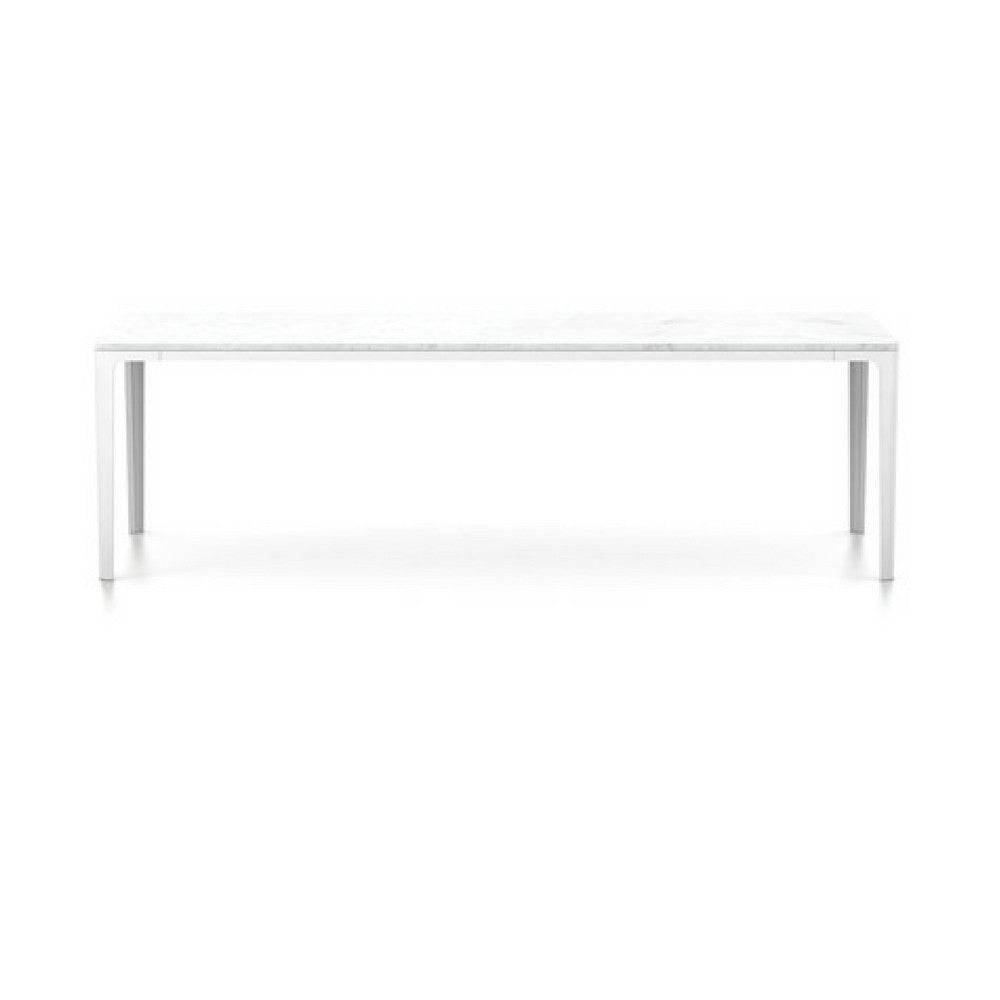 47.25" x 15.75" Jasper Morrison Plate Table with White Carrara Top and White Base from Vitra