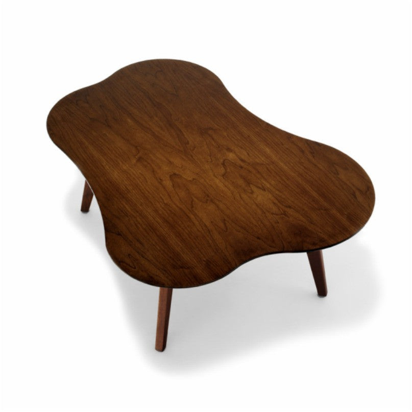 Jens Risom Amoeba Table Walnut Closeup Knoll