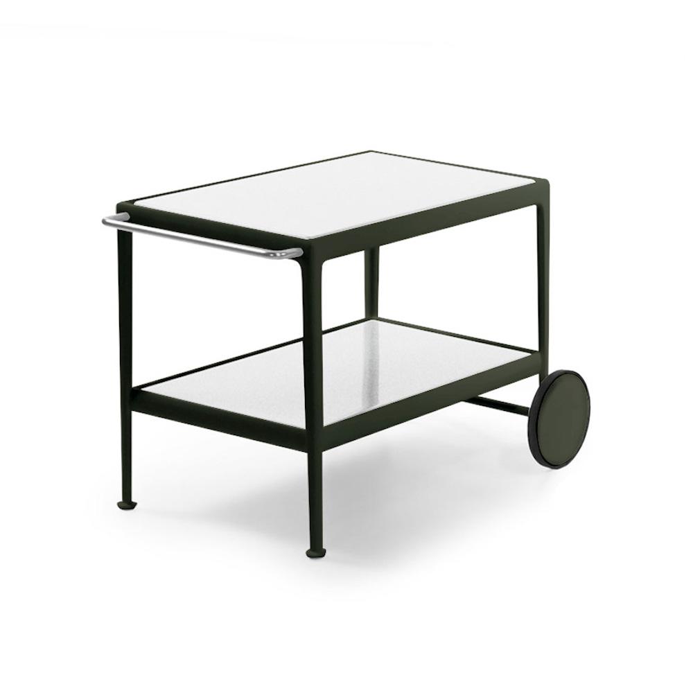 Knoll Richard Schultz 1966 Serving Cart Green Frame White Top