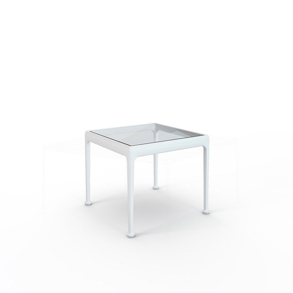 White Frame Clear Glass Top