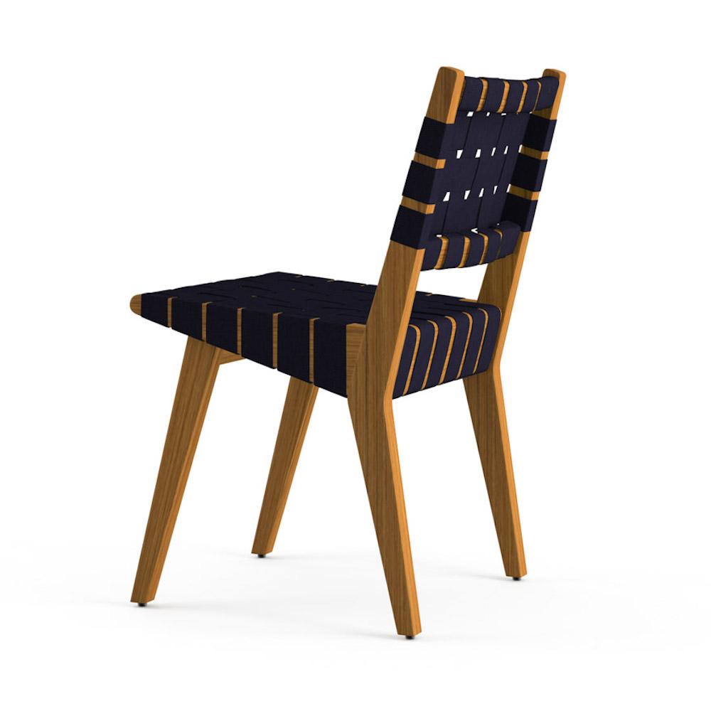 Knoll Risom Teak Outdoor Dining Chair Back