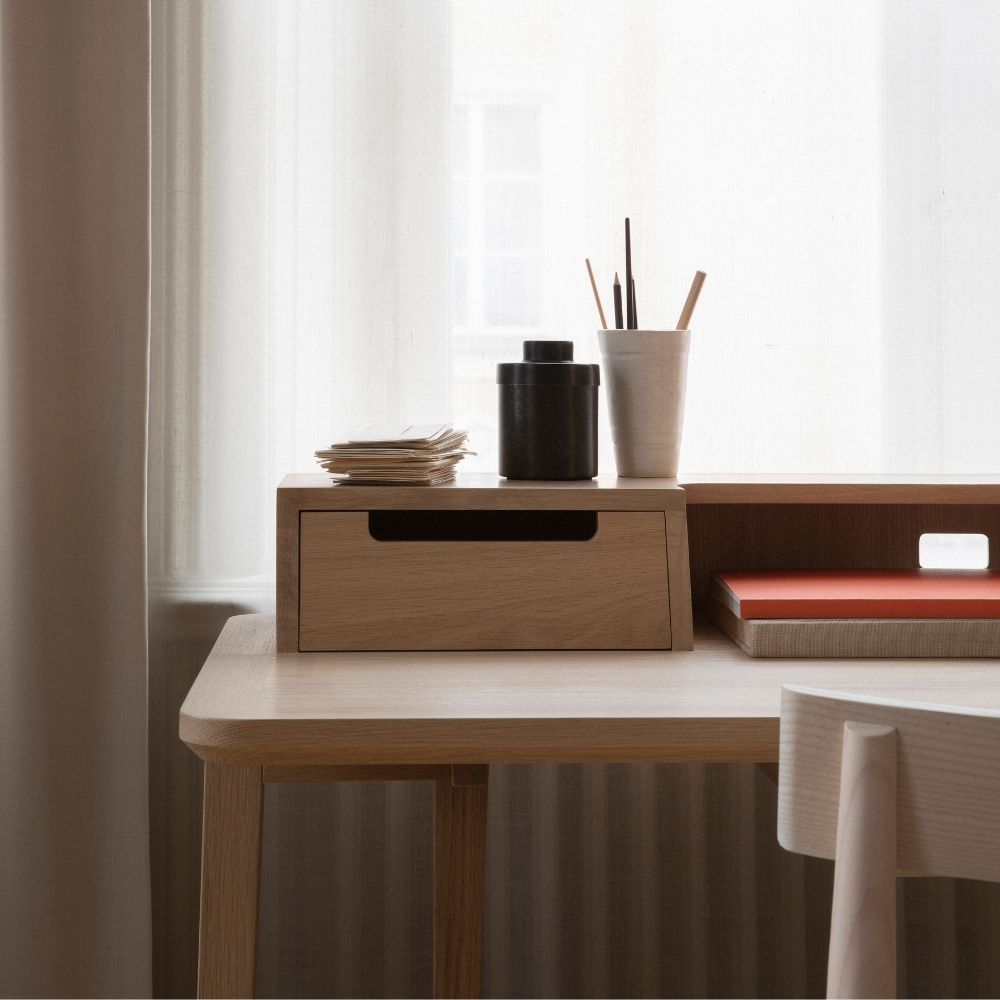 L.Ercolani Treviso Desk Oak with Lara Chair in Ash 