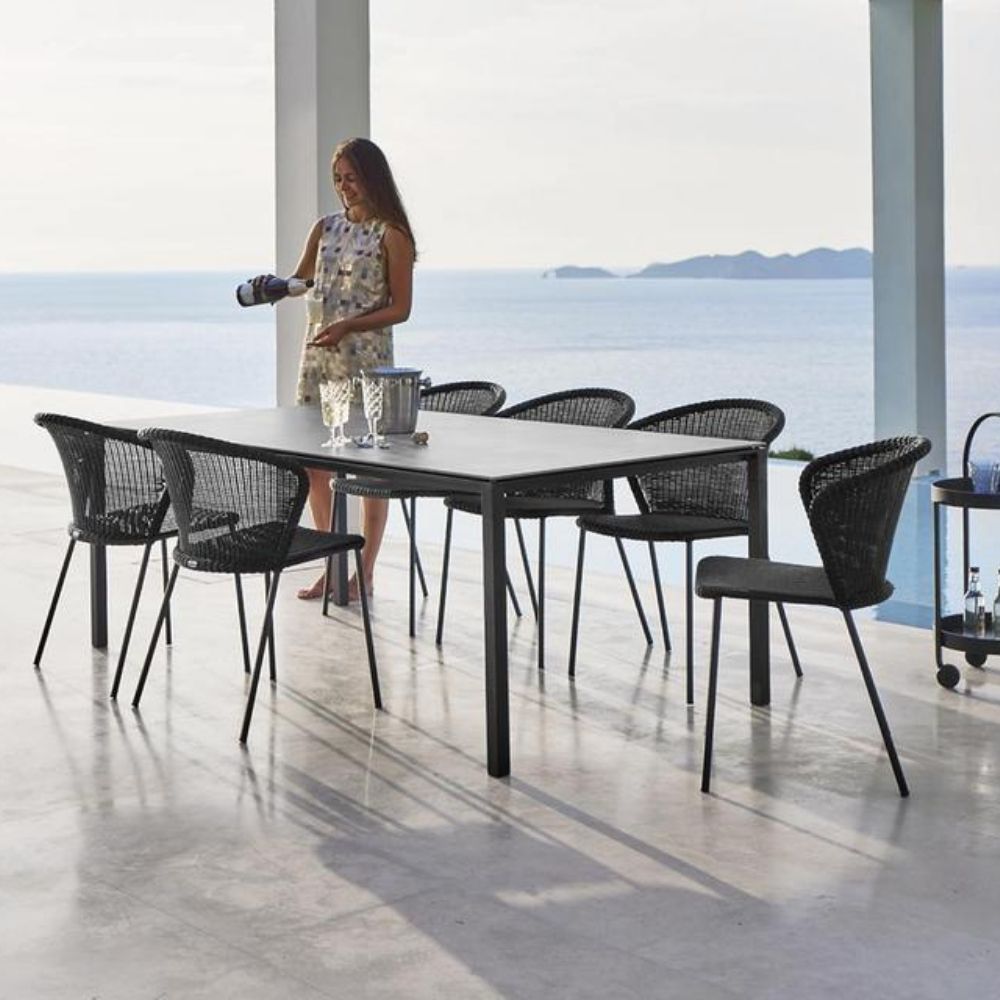 Caneline Dark Grey Lean Chairs Outdoors Seaside View