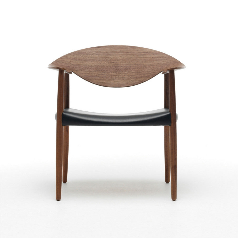 LM92T Metropolitan Chair Walnut and Black Leather Carl Hansen & Son