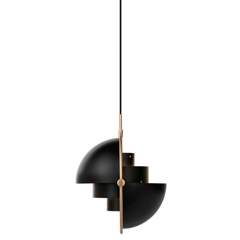 Gubi Multi Lite Pendant Black and Brass Side View