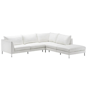 Luonto Loft Sectional Sofa White Leather Angled