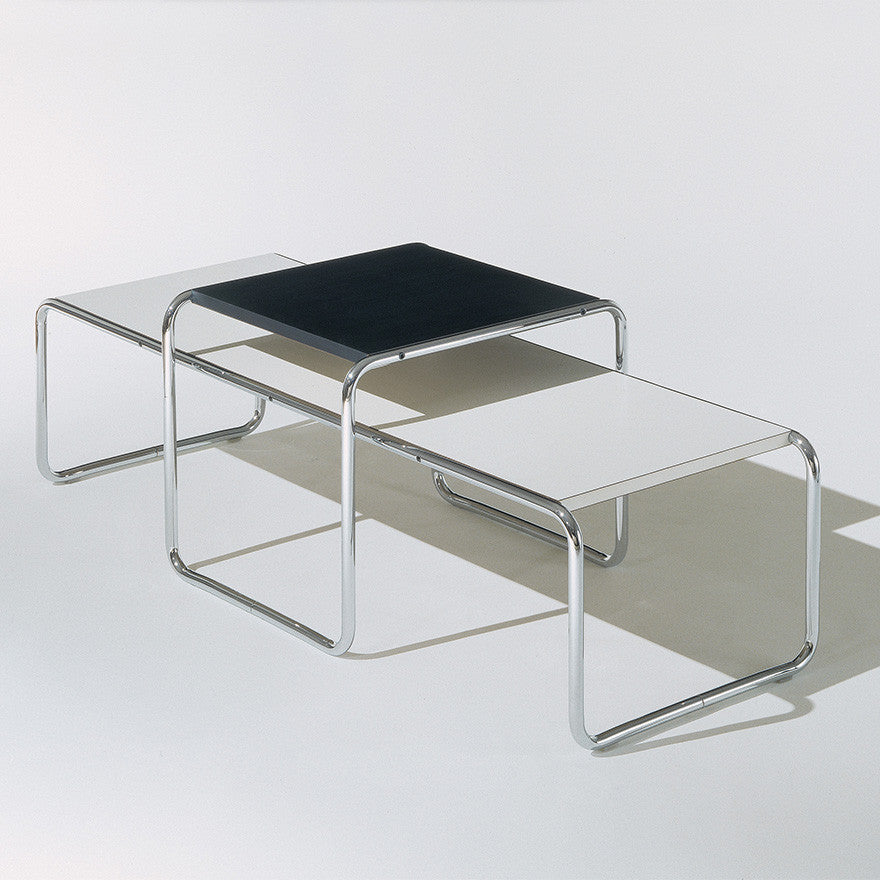 Marcel Breuer Black and White Laccio Coffee Tables Knoll