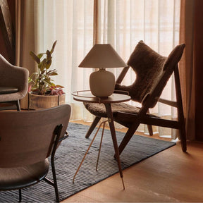 Menu Knitting Chair by Ib Kofod-Larsen with Umanoff Side Table and Torso Table Lamp
