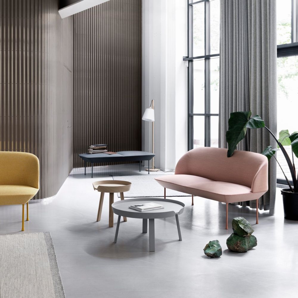 Muuto Large Around Coffee Tables with Oslo 3-Seat Sofa