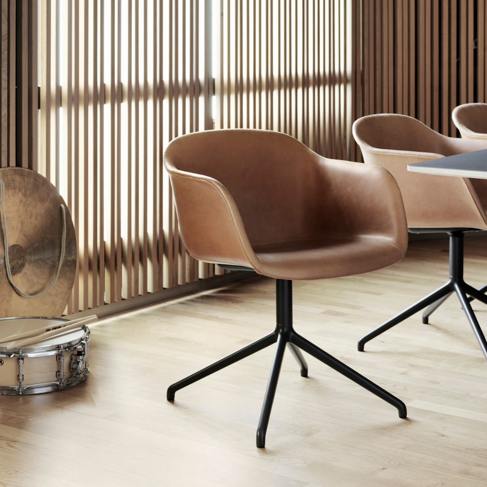 Muuto Fiber Armchairs with Swivel Bases by Iskos-Berlin