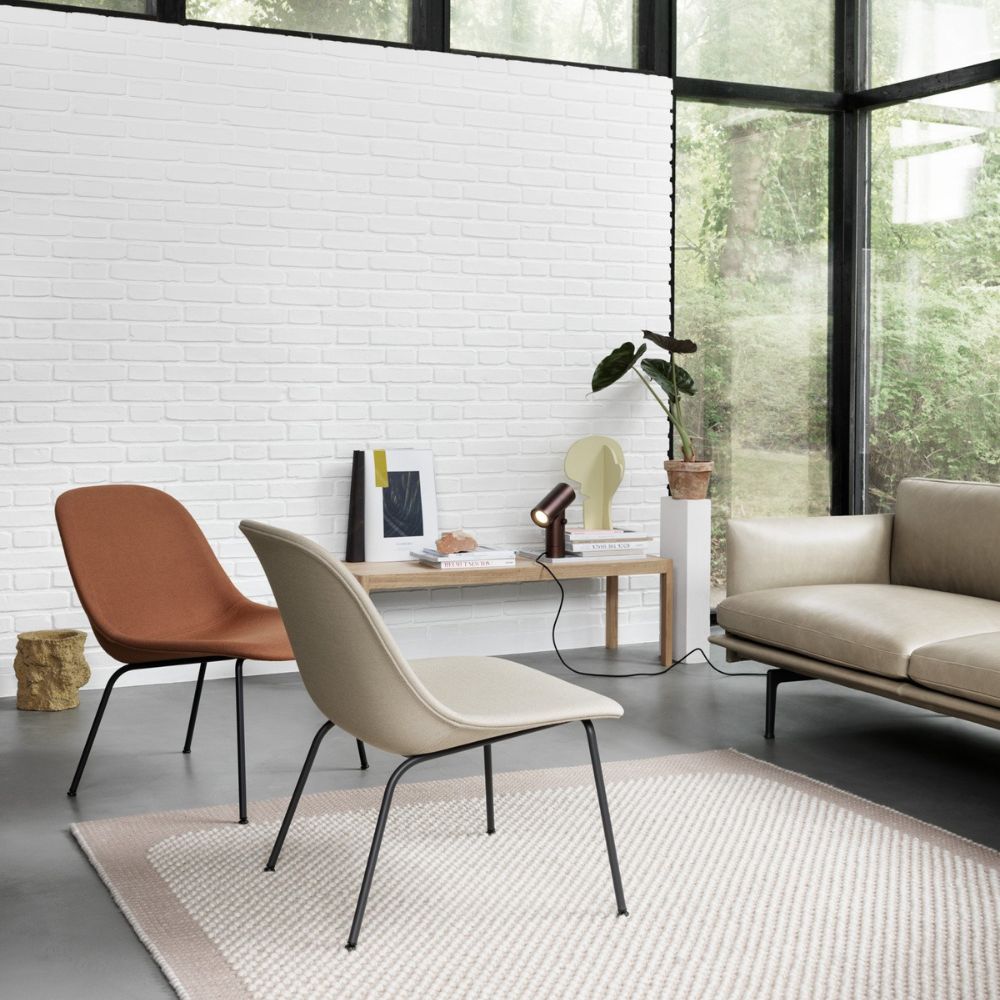 Muuto Fiber Lounge Chairs with Tube Base by Iskos-Berlin