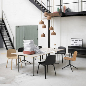 Muuto Grain Pendant Lamps with Visu Chairs and 70/70 Table