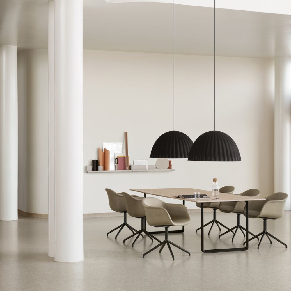 Muuto Under The Bell Pendants with Fiber Armchairs