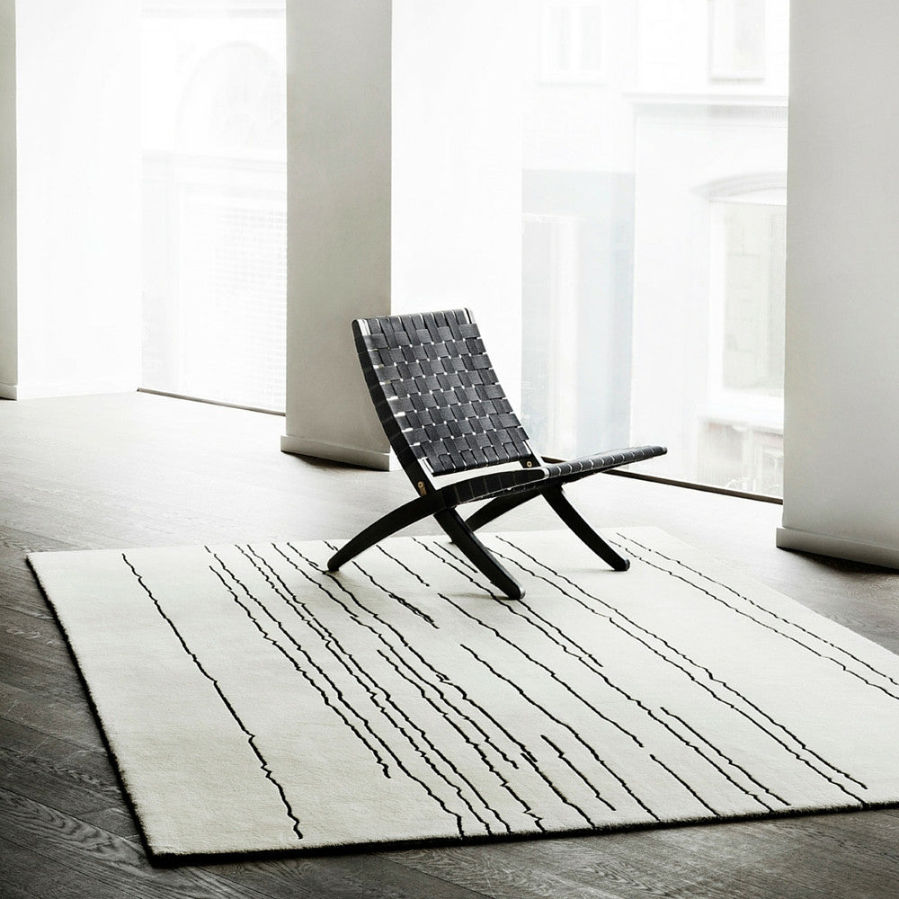 Carl Hansen Cuba Chair by Morten Gottler with Woodlines Rug by Naja Utzon Popov