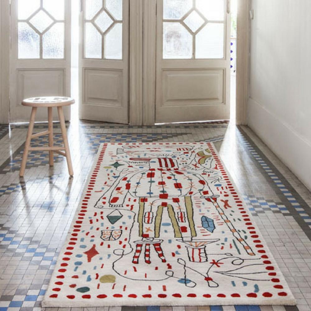 Nani Marquina Hayon x Nani Rug in room with Spanish Tile