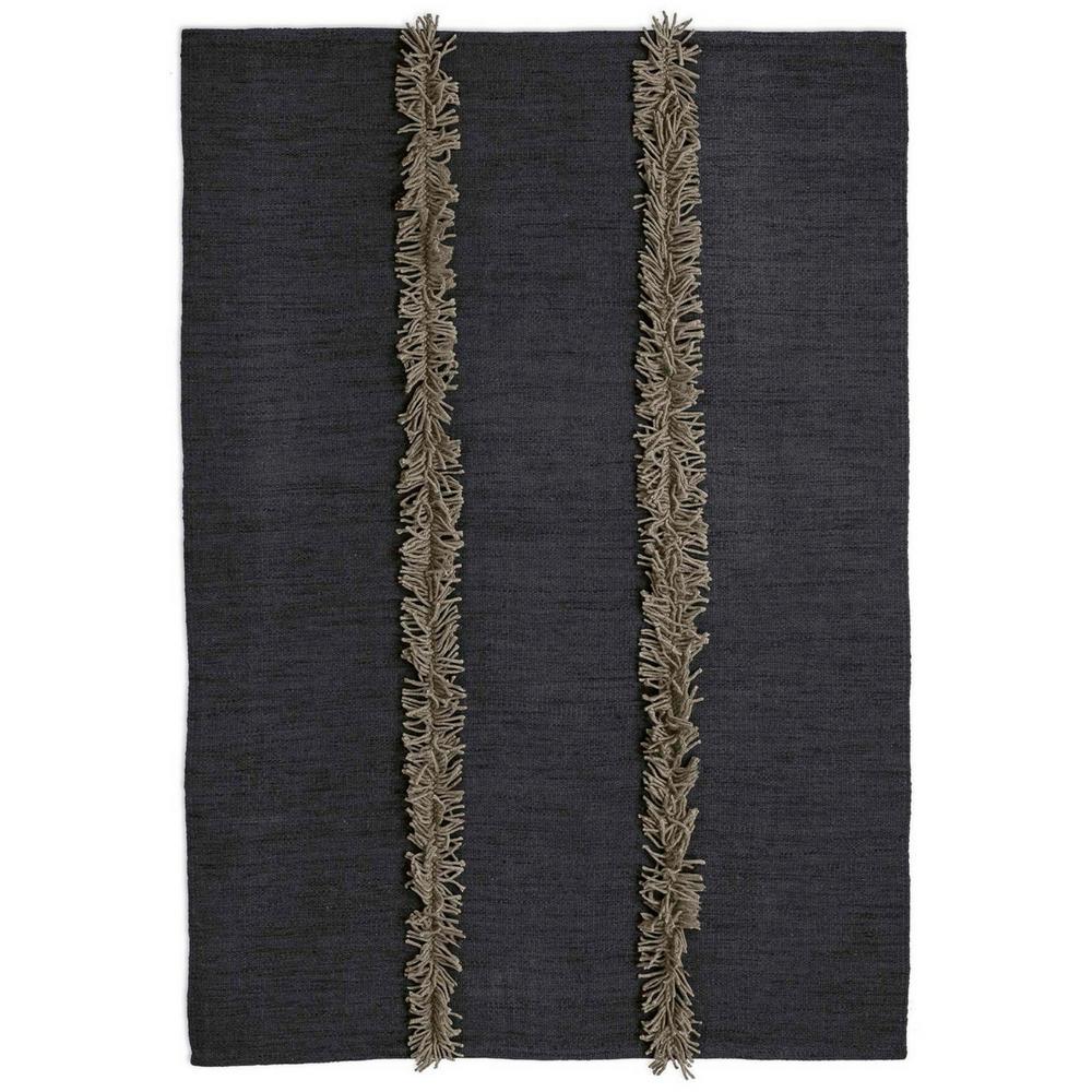 Nani Marquina Mia Rug Dark Blue Base Stone Fringe