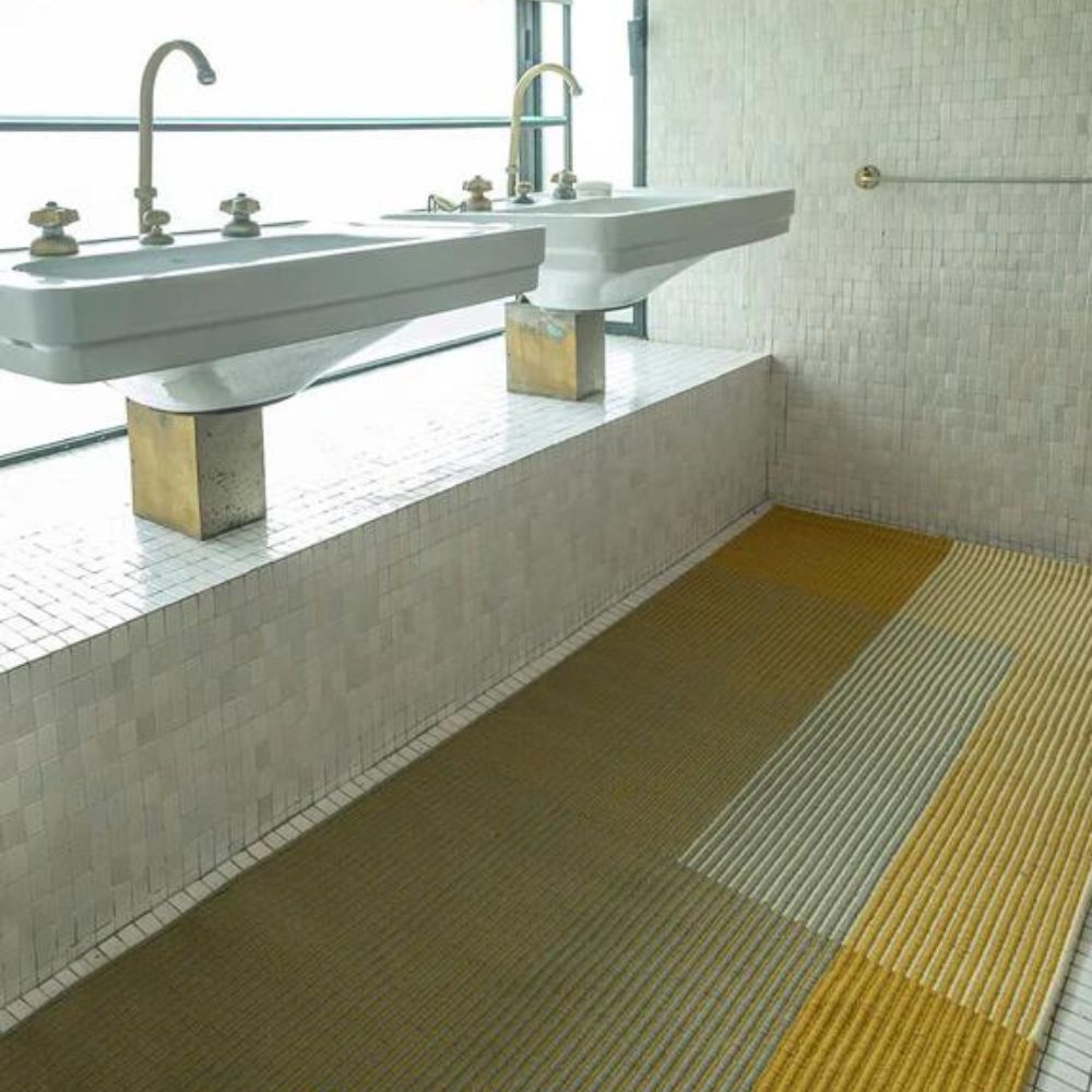 nanimarquina Haze 1 runner yellow in bathroom