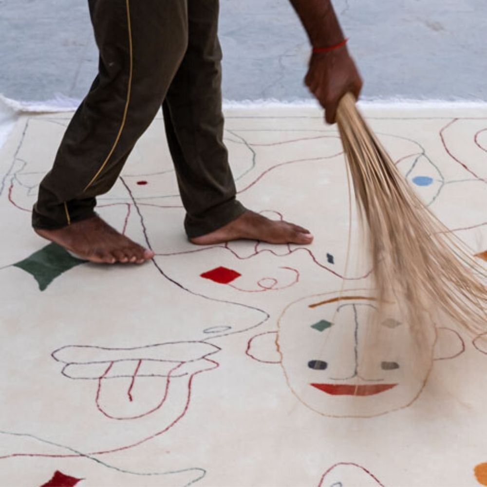 Nanimarquina Silhouette Rug by Jaime Hayon in the making.